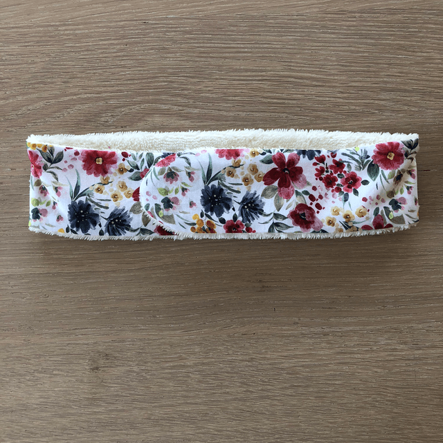 Bandeau de soin, fleurs rouges 
