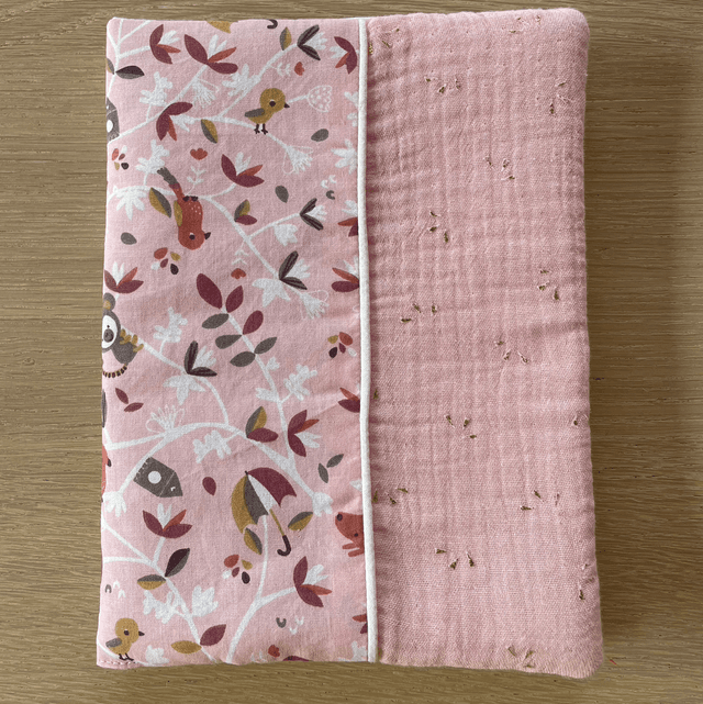Protège carnet de santé, rose et animaux mignon 